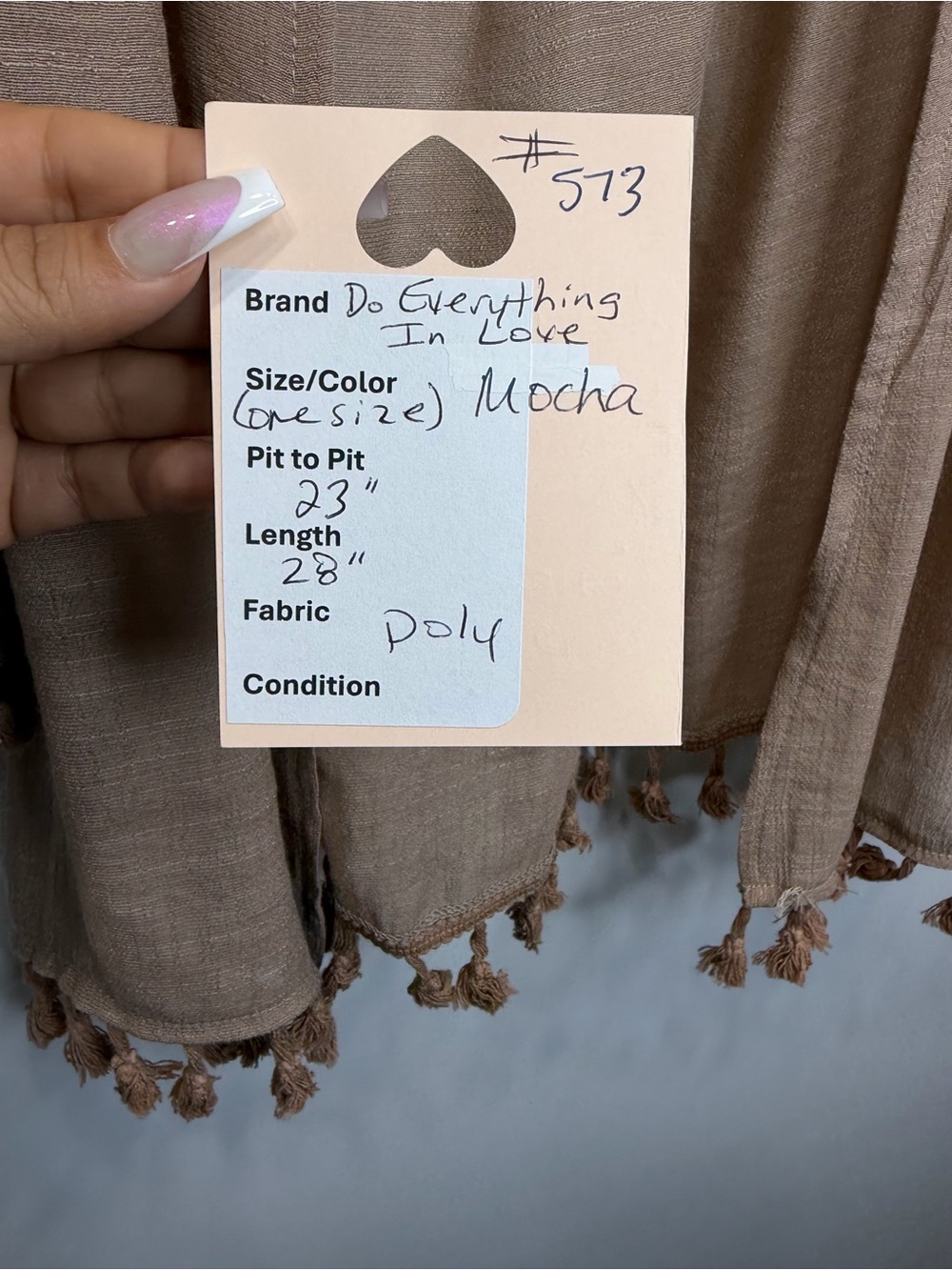 Do Everything In Love Mocha Boho Crochet Back Tassel Kimono Cardigan - Picture 11 of 11